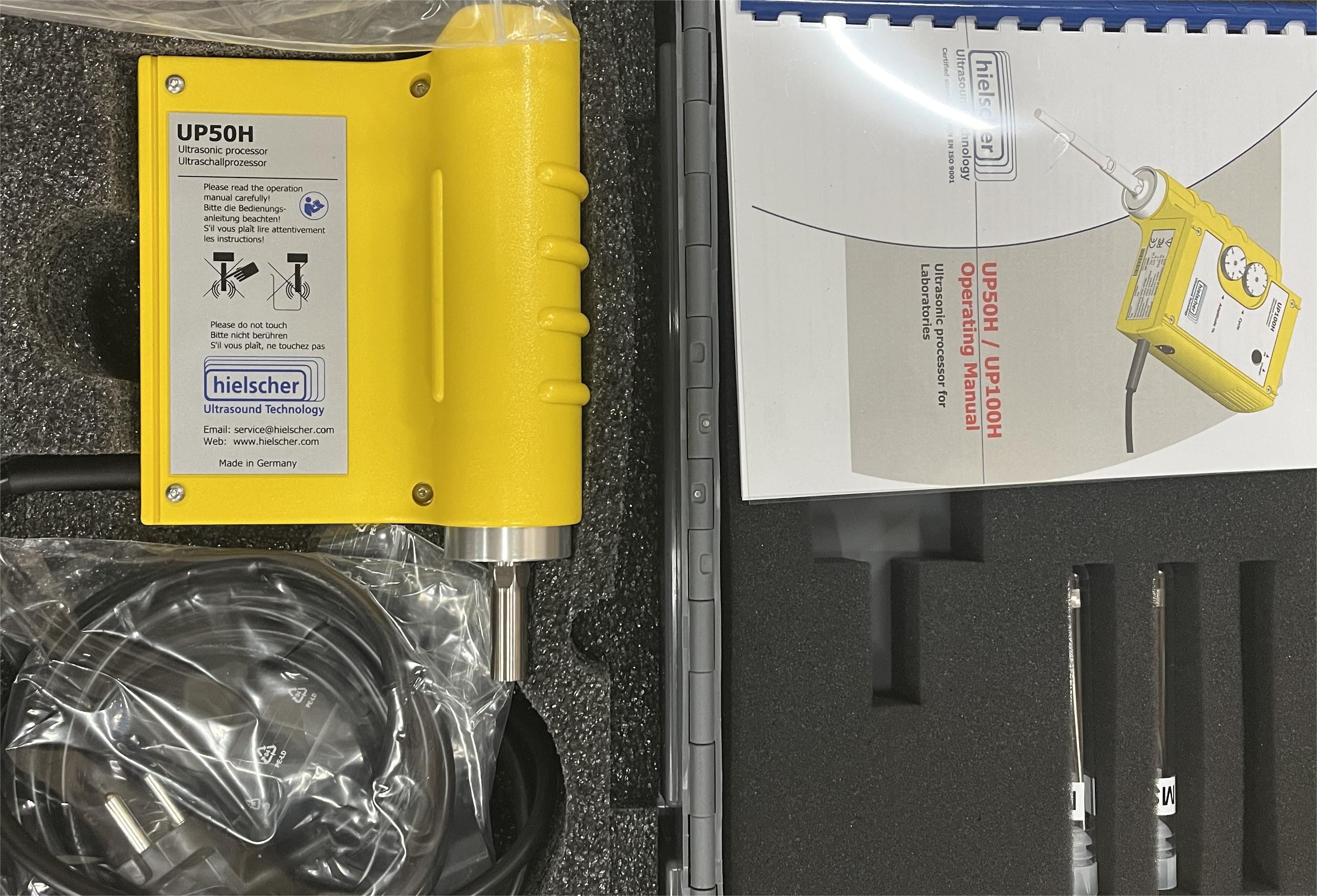 Hielscher实验室均质机UP50H用于实验匀浆分散和分解等