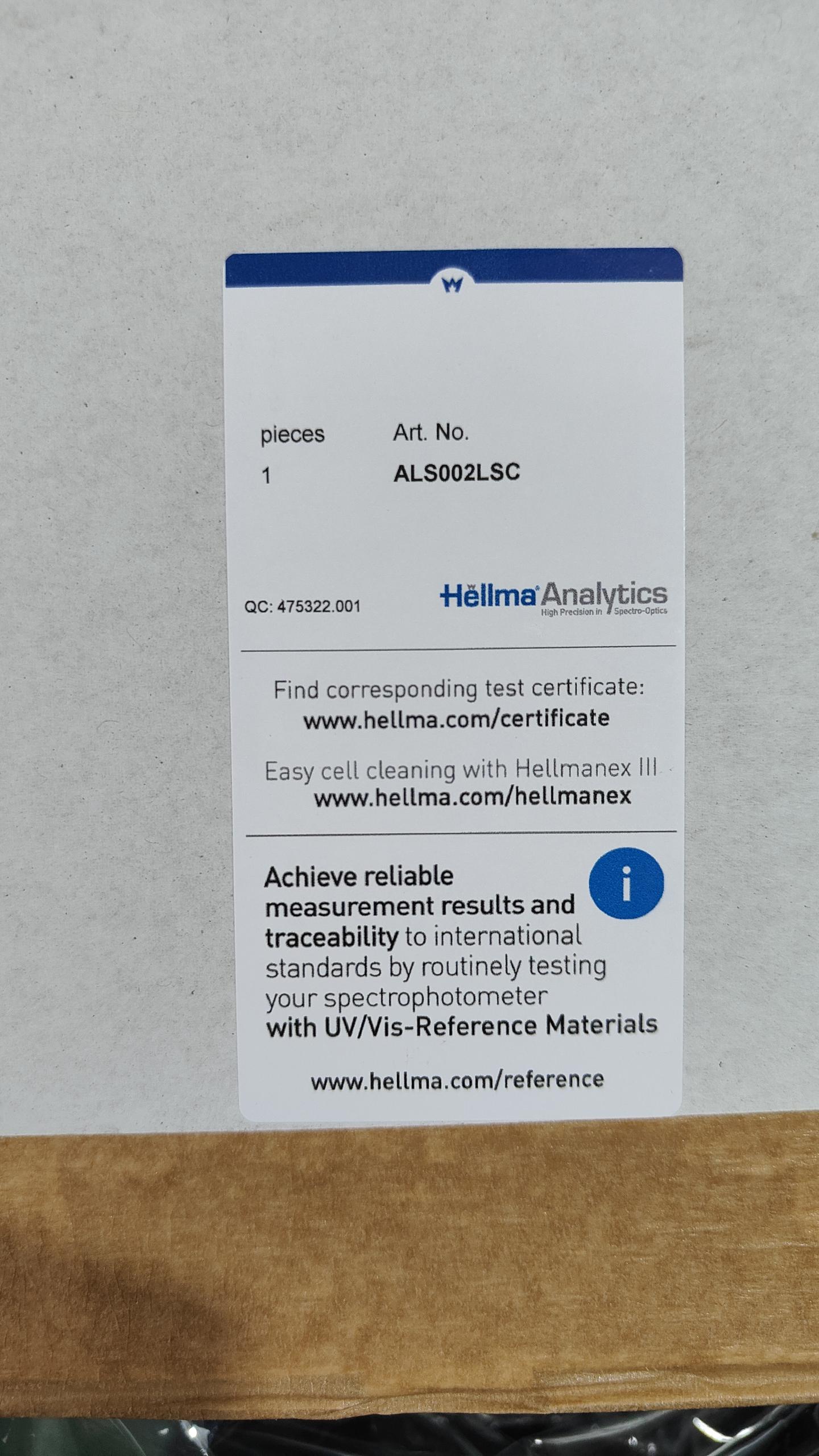 德国Hellma  105.200-QS超微量比色皿，应用于微量样品高精度光谱分析
