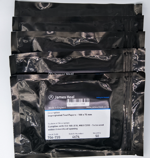 James Heal控制织物706-709用作酚醛黄变测试